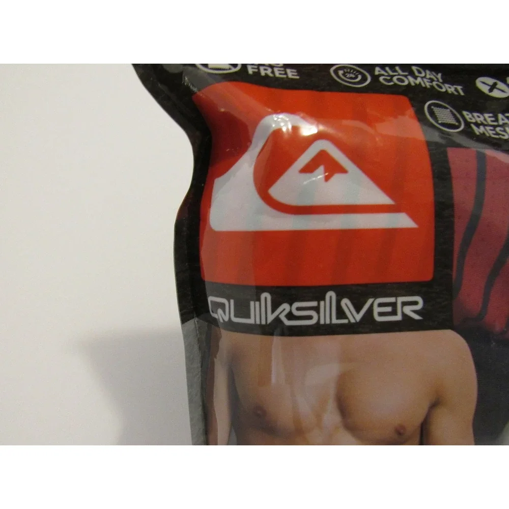Quiksilver Mens 4 Pack Performance Mesh Boxer Briefs Black Red Medium 32-34
